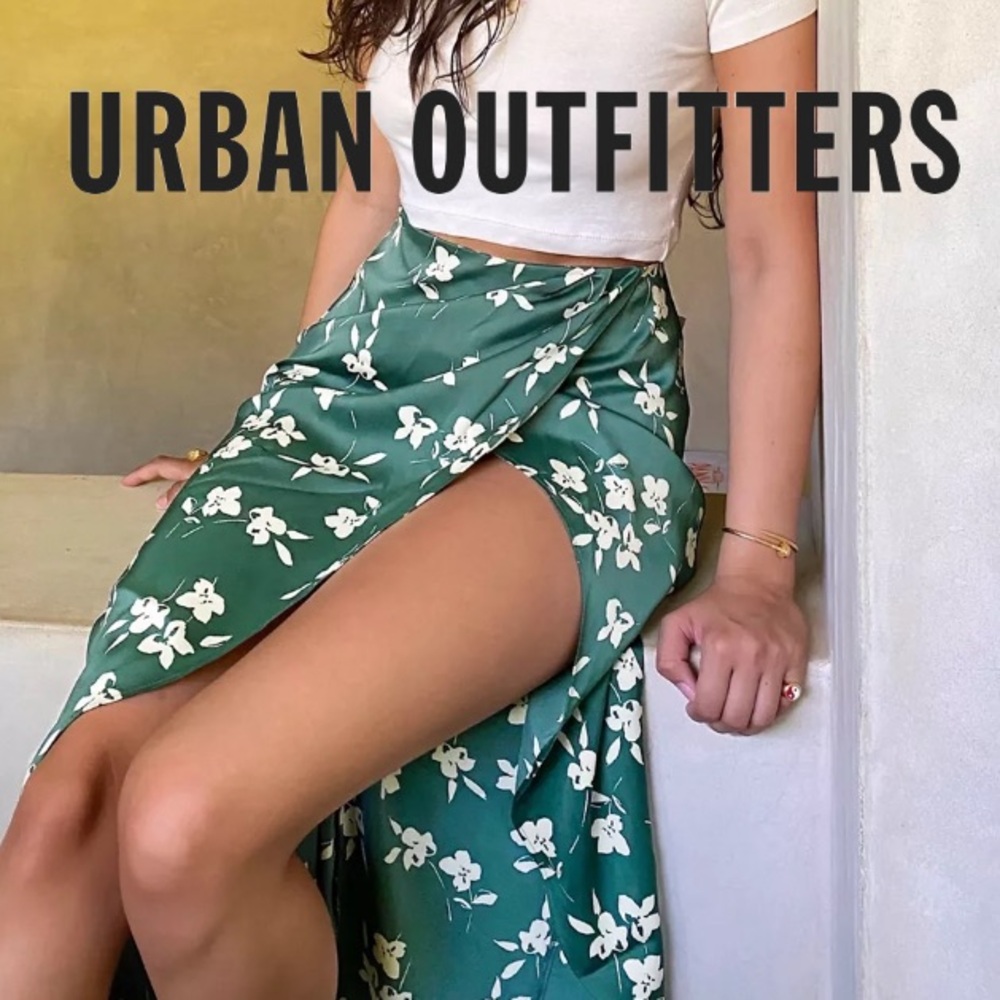 URBAN OUTFITTERS | Kelly Tulip Wrap Midi Skirt Floral Summer Beach Vacation